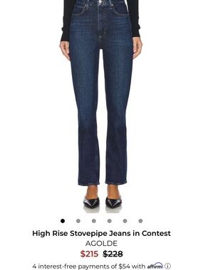 Agolde High-Rise Stovepipe Jeans in Dark Blue